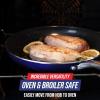 imageBlue Diamond Frying Pan 8 Skillet Diamond Infused Healthy Ceramic Nonstick PFAS and PFOAFree Dishwasher and Oven Safe Even Heating Metal Utensil Safe Warp Control Base BlueBlue