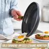 imageBlue Diamond Frying Pan 8 Skillet Diamond Infused Healthy Ceramic Nonstick PFAS and PFOAFree Dishwasher and Oven Safe Even Heating Metal Utensil Safe Warp Control Base BlueBlack
