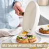 imageBlue Diamond Frying Pan 8 Skillet Diamond Infused Healthy Ceramic Nonstick PFAS and PFOAFree Dishwasher and Oven Safe Even Heating Metal Utensil Safe Warp Control Base BlueWhite