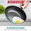 imageBlue Diamond Frying Pan 8 Skillet Diamond Infused Healthy Ceramic Nonstick PFAS and PFOAFree Dishwasher and Oven Safe Even Heating Metal Utensil Safe Warp Control Base BlueTurquoise