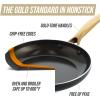 imageBlue Diamond Frying Pan 8 Skillet Diamond Infused Healthy Ceramic Nonstick PFAS and PFOAFree Dishwasher and Oven Safe Even Heating Metal Utensil Safe Warp Control Base BlueBlack