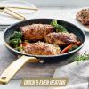 imageBlue Diamond Frying Pan 8 Skillet Diamond Infused Healthy Ceramic Nonstick PFAS and PFOAFree Dishwasher and Oven Safe Even Heating Metal Utensil Safe Warp Control Base BlueBlack