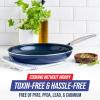 imageBlue Diamond Frying Pan 8 Skillet Diamond Infused Healthy Ceramic Nonstick PFAS and PFOAFree Dishwasher and Oven Safe Even Heating Metal Utensil Safe Warp Control Base BlueBlue