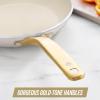 imageBlue Diamond Frying Pan 8 Skillet Diamond Infused Healthy Ceramic Nonstick PFAS and PFOAFree Dishwasher and Oven Safe Even Heating Metal Utensil Safe Warp Control Base BlueWhite