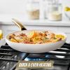 imageBlue Diamond Frying Pan 8 Skillet Diamond Infused Healthy Ceramic Nonstick PFAS and PFOAFree Dishwasher and Oven Safe Even Heating Metal Utensil Safe Warp Control Base BlueWhite