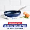 imageBlue Diamond Frying Pan 8 Skillet Diamond Infused Healthy Ceramic Nonstick PFAS and PFOAFree Dishwasher and Oven Safe Even Heating Metal Utensil Safe Warp Control Base BlueBlue