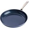 imageBlue Diamond Frying Pan 8 Skillet Diamond Infused Healthy Ceramic Nonstick PFAS and PFOAFree Dishwasher and Oven Safe Even Heating Metal Utensil Safe Warp Control Base BlueBlue