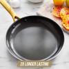 imageBlue Diamond Gold 10quot Frying Pan Skillet Ceramic Nonstick PFAS Free PFOA Free Induction Suitable Dishwasher Safe Gold Handle Black10 Frypan Skillet