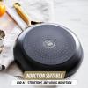 imageBlue Diamond Gold 10quot Frying Pan Skillet Ceramic Nonstick PFAS Free PFOA Free Induction Suitable Dishwasher Safe Gold Handle Black10 Piece Cookware Set