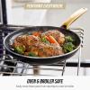 imageBlue Diamond Gold 10quot Frying Pan Skillet Ceramic Nonstick PFAS Free PFOA Free Induction Suitable Dishwasher Safe Gold Handle Black14 Piece Cookware Set