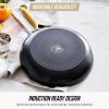 imageBlue Diamond Gold 10quot Frying Pan Skillet Ceramic Nonstick PFAS Free PFOA Free Induction Suitable Dishwasher Safe Gold Handle Black14 Piece Cookware Set