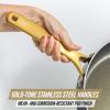 imageBlue Diamond Gold 10quot Frying Pan Skillet Ceramic Nonstick PFAS Free PFOA Free Induction Suitable Dishwasher Safe Gold Handle Black4 QT Saute Pan with Lid