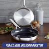 imageBlue Diamond TriPly Stainless Steel Ceramic Nonstick Frying Pan Skillet 8 Inch PFOAFree PFASFree Multi Clad Induction Dishwasher Safe Oven Safe Healthy Cooking Silver95 and 11 Frying Pan Skillet Set