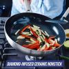 imageBlue Diamond TriPly Stainless Steel Ceramic Nonstick Frying Pan Skillet 8 Inch PFOAFree PFASFree Multi Clad Induction Dishwasher Safe Oven Safe Healthy Cooking Silver11 Wok Pan