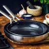 imageBlue Diamond TriPly Stainless Steel Ceramic Nonstick Frying Pan Skillet 8 Inch PFOAFree PFASFree Multi Clad Induction Dishwasher Safe Oven Safe Healthy Cooking Silver95 and 11 Frying Pan Skillet Set