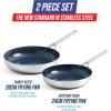 imageBlue Diamond TriPly Stainless Steel Ceramic Nonstick Frying Pan Skillet 8 Inch PFOAFree PFASFree Multi Clad Induction Dishwasher Safe Oven Safe Healthy Cooking Silver95 and 11 Frying Pan Skillet Set