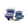 imageBlue Diamond Cookware 95quot ampamp 11quot Frying Pan Skillet Set Diamond Infused Ceramic Healthy Nonstick PFAS ampamp PFOAFree Dishwasher Safe Oven Safe Even Heating Metal Utensil Safe Warp Control BlueBlue