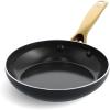 imageBlue Diamond Frying Pan 8 Skillet Diamond Infused Healthy Ceramic Nonstick PFAS and PFOAFree Dishwasher and Oven Safe Even Heating Metal Utensil Safe Warp Control Base BlueBlack