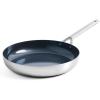 imageBlue Diamond TriPly Stainless Steel Ceramic Nonstick Frying Pan Skillet 8 Inch PFOAFree PFASFree Multi Clad Induction Dishwasher Safe Oven Safe Healthy Cooking Silver8 Frying Pan Skillet