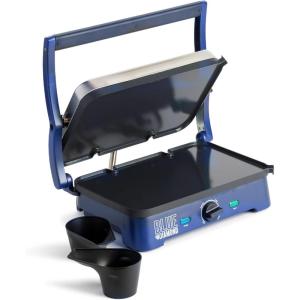 imageBlue Diamond Ceramic Nonstick Electric Contact Sizzle Griddle Open Flat Design Dishwasher Safe Removable Plates Adjustable Temperature Control PFASFree Blue