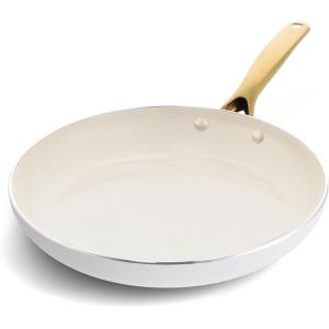 imageBlue Diamond Frying Pan 8 Skillet Diamond Infused Healthy Ceramic Nonstick PFAS and PFOAFree Dishwasher and Oven Safe Even Heating Metal Utensil Safe Warp Control Base BlueWhite