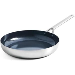 imageBlue Diamond TriPly Stainless Steel Ceramic Nonstick Frying Pan Skillet 8 Inch PFOAFree PFASFree Multi Clad Induction Dishwasher Safe Oven Safe Healthy Cooking Silver11 Frying Pan Skillet