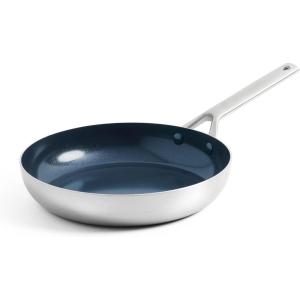 imageBlue Diamond TriPly Stainless Steel Ceramic Nonstick Frying Pan Skillet 8 Inch PFOAFree PFASFree Multi Clad Induction Dishwasher Safe Oven Safe Healthy Cooking Silver95 Frying Pan Skillet