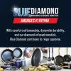 imageBlue Diamond Hybrid Nonstick Stainless Steel 12 Piece Cookware Set TriPly PFASFree Ceramic Diamond Bond Pots ampamp Pans Dishwasher ampamp Oven Safe to 850F Induction Ready Metal Utensil Safe SilverSilver