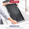 imageBlue Diamond 20 x 105 Extra Large Electric Griddle Healthy Ceramic Nonstick Surface NonToxic PFASFree Temperature Control Family Friendly Removable Drip Tray Easy Clean Graphite