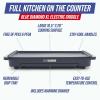 imageBlue Diamond 20 x 105 Extra Large Electric Griddle Healthy Ceramic Nonstick Surface NonToxic PFASFree Temperature Control Family Friendly Removable Drip Tray Easy Clean Graphite