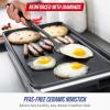 imageBlue Diamond 20 x 105 Extra Large Electric Griddle Healthy Ceramic Nonstick Surface NonToxic PFASFree Temperature Control Family Friendly Removable Drip Tray Easy Clean Graphite