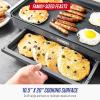 imageBlue Diamond 20 x 105 Extra Large Electric Griddle Healthy Ceramic Nonstick Surface NonToxic PFASFree Temperature Control Family Friendly Removable Drip Tray Easy Clean Graphite