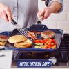 imageBlue Diamond 11quot Nonstick Square Griddle Pan Non Toxic PFASFree Diamond Ceramic Dishwasher ampamp Oven Safe Even Heating Metal Utensil Safe Warp Control Blue11 Griddle Pan