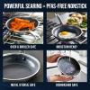imageBlue Diamond Hybrid Nonstick Stainless Steel 10 Frying Pan PFASFree Ceramic Diamond Surface Skillet Diamond Bond Powerful Searing Dishwasher Safe StayCool Handle Induction Ready All Cooktops8 Frying Pan Skillet