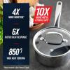 imageBlue Diamond Hybrid Nonstick Stainless Steel 157QT Saucepan with Glass Lid PFASFree Ceramic Diamond Bond Pot Dishwasher Safe StayCool Handle Induction Ready Compatible with All Cooktops
