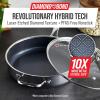 imageBlue Diamond Hybrid Nonstick Stainless Steel 4QT Saute Pan with Glass Lid PFASFree Ceramic Diamond Bond Deep Jumbo Skillet Induction Ready Dishwasher ampamp Metal Utensil Safe StayCool Handle