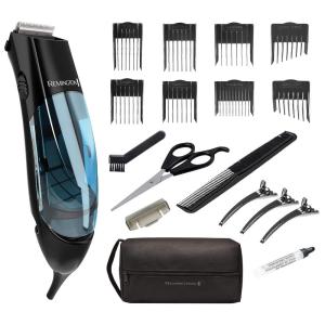 imageRemington Vacuum Haircut Kit Vacuum Beard Trimmer Hair Clippers for Men with Removable Hair Chamber and Dual Motor Power 18 pieces