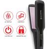 imageRemington 12quot Flat Iron Hair Straightener with AntiStatic Technology 15Second Heat Up ampamp 60 Minute Auto Shut Off 30 Longer Ceramic Floating Plates Titanium  Ceramic CoatingBlack