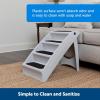 imagePetSafe CozyUp Folding Dog Stairs  Pet Stairs for IndoorOutdoor at Home or Travel  Dog Steps for High Beds  Pet Steps with Siderails NonSlip Pads  Durable Support up to 150 lbs  Large TanGray