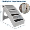 imagePetSafe CozyUp Folding Dog Stairs  Pet Stairs for IndoorOutdoor at Home or Travel  Dog Steps for High Beds  Pet Steps with Siderails NonSlip Pads  Durable Support up to 150 lbs  Large TanGray