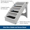 imagePetSafe CozyUp Folding Dog Stairs  Pet Stairs for IndoorOutdoor at Home or Travel  Dog Steps for High Beds  Pet Steps with Siderails NonSlip Pads  Durable Support up to 150 lbs  Large TanGray