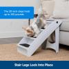 imagePetSafe CozyUp Folding Dog Stairs  Pet Stairs for IndoorOutdoor at Home or Travel  Dog Steps for High Beds  Pet Steps with Siderails NonSlip Pads  Durable Support up to 150 lbs  Large TanGray