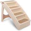 imagePetSafe CozyUp Folding Dog Stairs  Pet Stairs for IndoorOutdoor at Home or Travel  Dog Steps for High Beds  Pet Steps with Siderails NonSlip Pads  Durable Support up to 150 lbs  Large TanTan