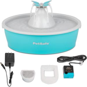 imagePetSafe Butterfly Cat Water Fountain with Pump ampamp Filters  Cute Water Dispenser with 50 oz Capacity  Pump ampamp Filters Keep Water Clean ampamp Fresh  Filter Contains 2X More Carbon Than Other Brands