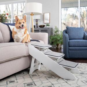 imagePetSafe CozyUp Steps ampamp Ramp Combo for Small Dogs  Dog and Cat Ramp with Stairs  Give Your Pets Easy Access to High Beds or Couch  Foldable Nonslip Design  Perfect for Small Medium and Large Dogs