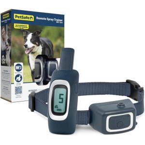 imagePetSafe Remote Spray Trainer Dog Training Collar  3 Modes Tone Vibration or Spray  Rechargeable and WaterResistant Includes Citronella and Unscented Spray Refills  300 Yards 900 Feet RangeRemote Spray Trainer