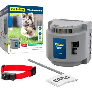 imagePetSafe Original Wireless Electric Fence for Dogs Portable for Travel Covers Up to 12 Acre Waterproof Collar for Pets 8lb with ToneStatic Gray from The Parent Company of Invisible Fence BrandWireless Fence Kit