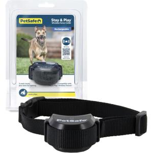 imagePetSafe Stay ampamp Play Compact Wireless Pet Fence for Dogs No Wire Circular Boundary Secure up to 34 Acre NoDig and Portable for Travel for Dogs 5lb ampamp up from Parent Company Invisible Fence BrandReceiver Collar Only