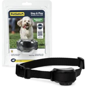 imagePetSafe Stay ampamp Play Wireless Pet Fence with Replaceable Battery Collar  Circular Boundary Secures up to 34 Acre NoDig Portable Fence for Dogs 5 lb ampamp Up from Parent Company Invisible Fence BrandReceiver Collar Only