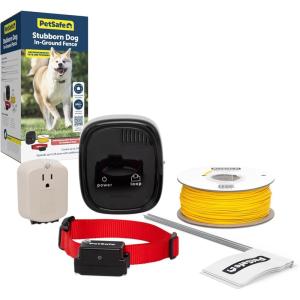 imagePetSafe Stubborn Dog InGround Pet Fence Electric Fence for Stubborn Dogs 500 Ft 13 Acre 20 Gauge Wire Kit Underground Dog Containment System for Persistent Pets Red and Black500 ft 13 Acre